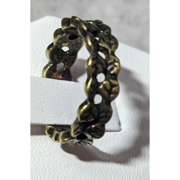 Elven Leaf Fantasy Gold Tone Costume Ring Size 6 - Picture 2 of 14